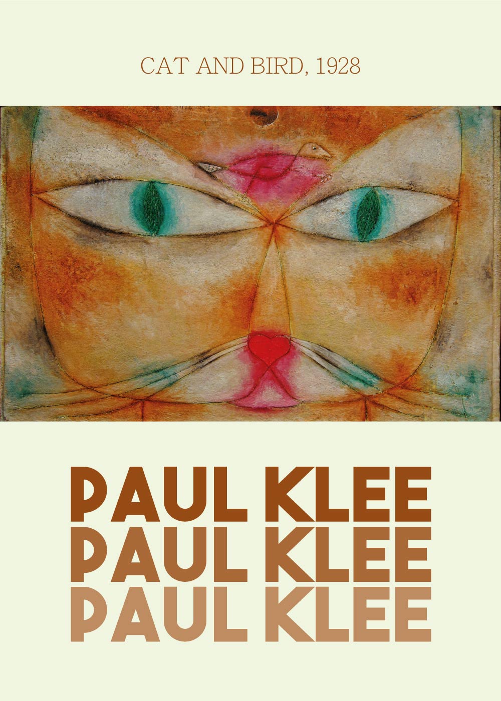 Cat And Bird Paul Klee Kunstplakat Citatplakat cat-and-bird-paul-klee-kunstplakat-citatplakat