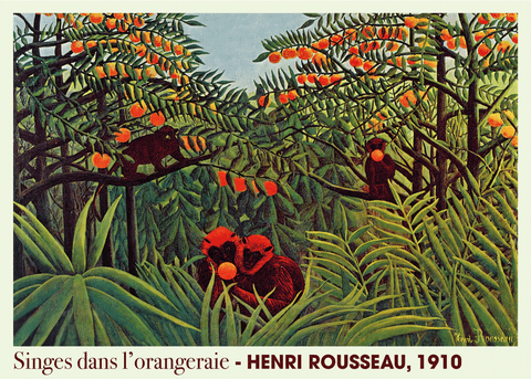 Singes dans l'orangeraie - Henri Rousseau kunstplakat