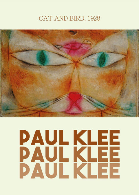 Cat and bird - Paul Klee Kunstplakat