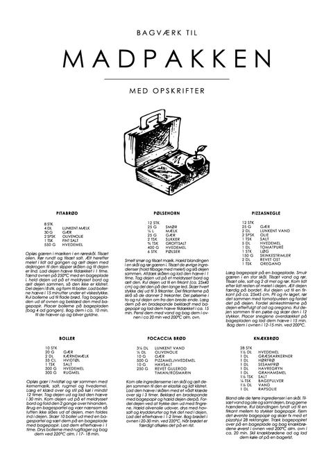 Madpakke guide plakat - De klassiske opskrifter