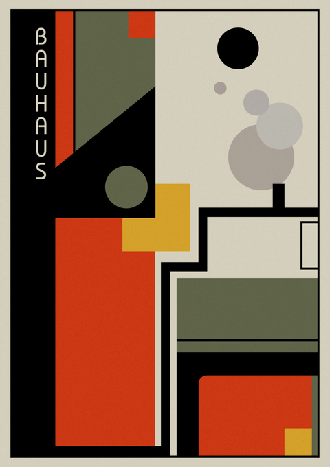 Abstrakt geometrisk - Bauhaus kunstplakat