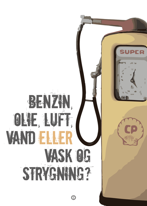 Benzin, olie, luft, vand