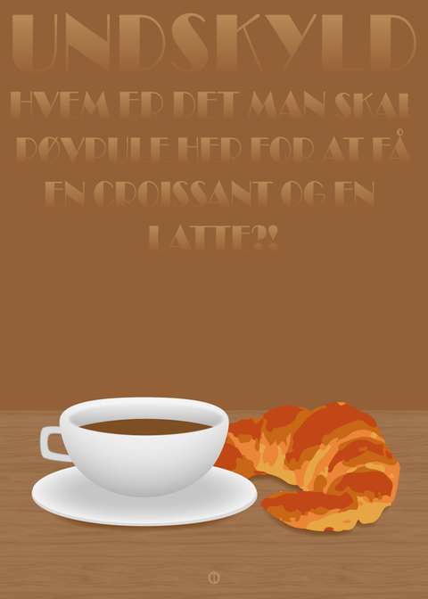 En croissant og en latte