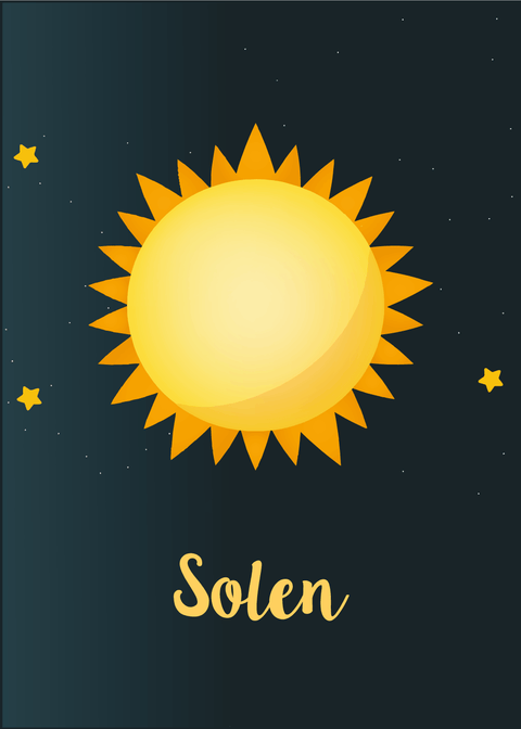 Solen - Planet plakat til børn