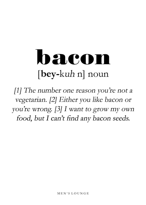 Bacon definition - Men's Lounge plakat