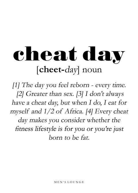 Cheat Day definition - Men's Lounge plakat