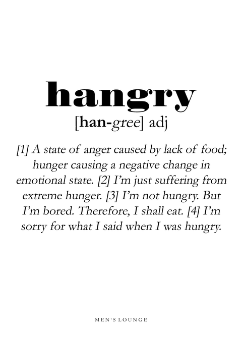 Hangry definition - Men's Lounge plakat