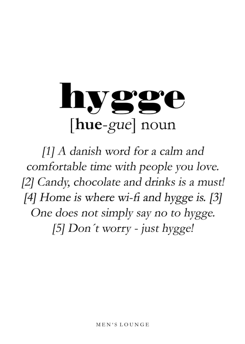 Hygge definition - Men's Lounge plakat