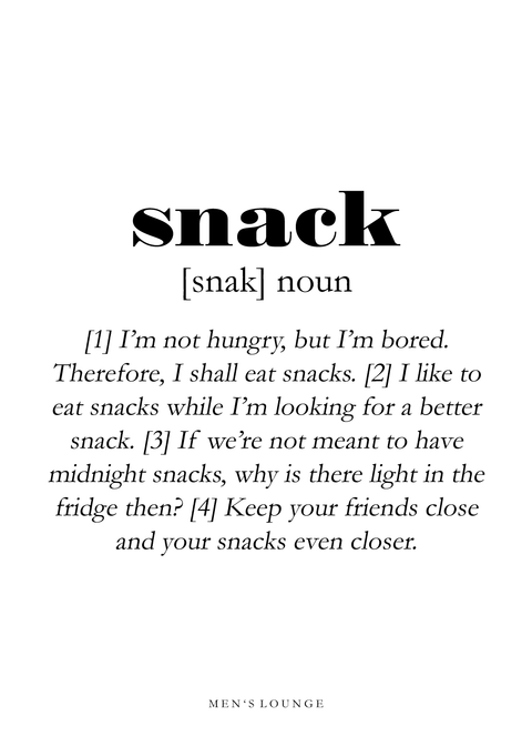 Snack definition - Men's Lounge plakat