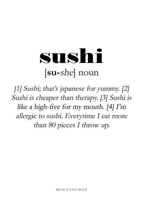 Sushi definition - Men's Lounge plakat