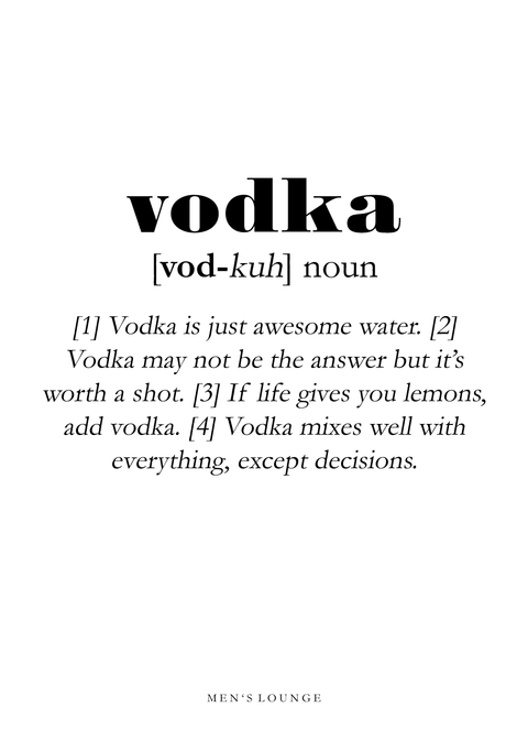 Vodka definition - Men's Lounge plakat