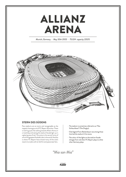 Allianz Arena - Bayern München arena - stadionplakat