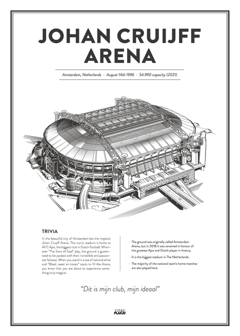 Johan Cruijff Arena - Ajax Amsterdam - stadionplakat