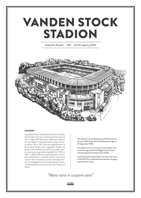 Constant Vanden Stockstadion - RSC Anderlecht arena - stadionplakat