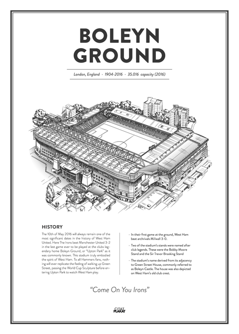 Boleyn Ground - West Ham United arena - stadionplakat