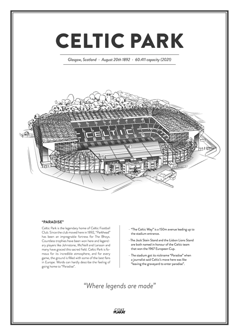 Celtic Park  – Celtic arena - stadionplakat