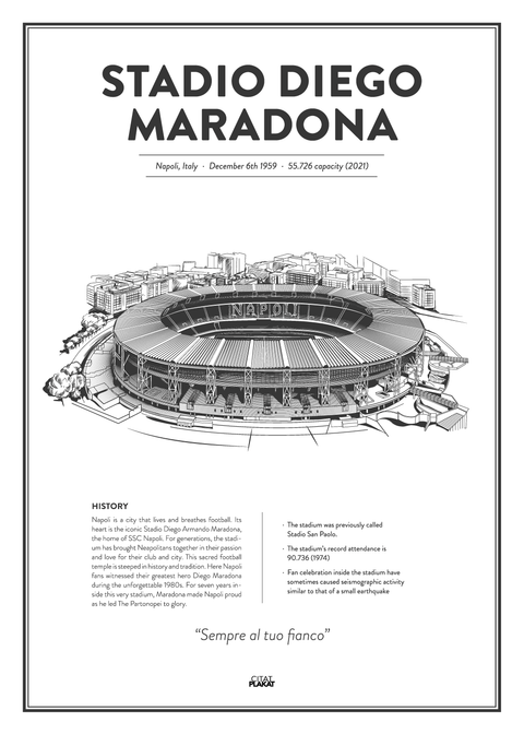 Stadio Diego Maradona - SSC Napoli arena - stadionplakat