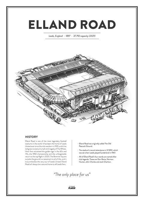 Elland Road - Leeds United arena - stadionplakat