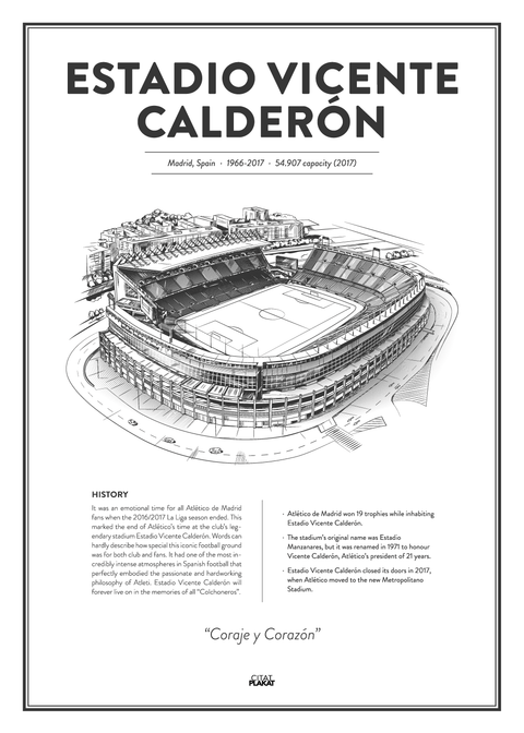 Estadio Vicente Calderón - Atletico Madrid arena - stadionplakat