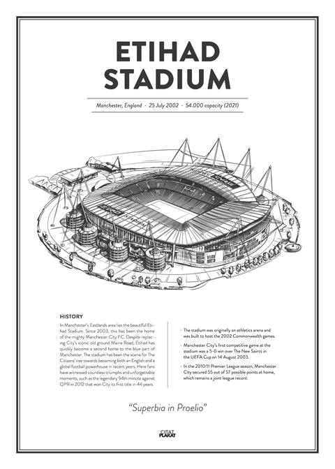 Etihad Stadium - Manchester City arena - stadionplakat