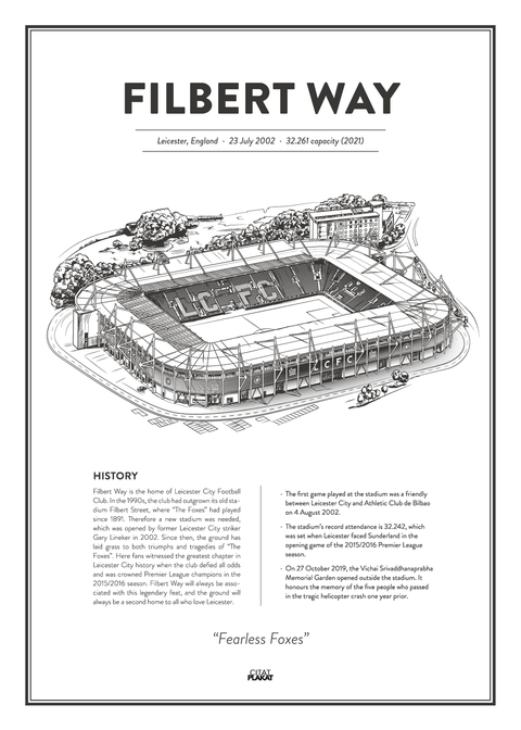 Filbert Way - Leicester City arena - stadionplakat