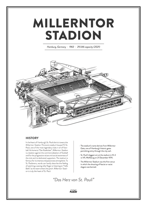 Millerntor-Stadion - FC St. Pauli arena - stadionplakat