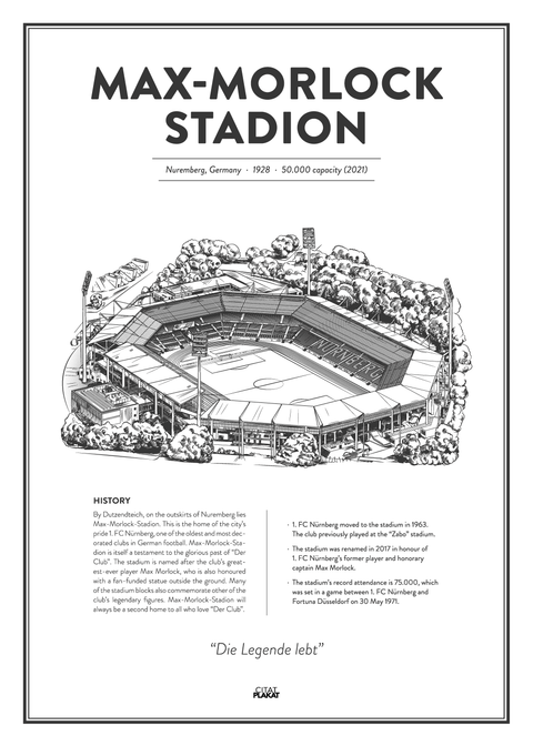 Max-Morlock-Stadion - 1. FC Nürnberg arena - stadionplakat