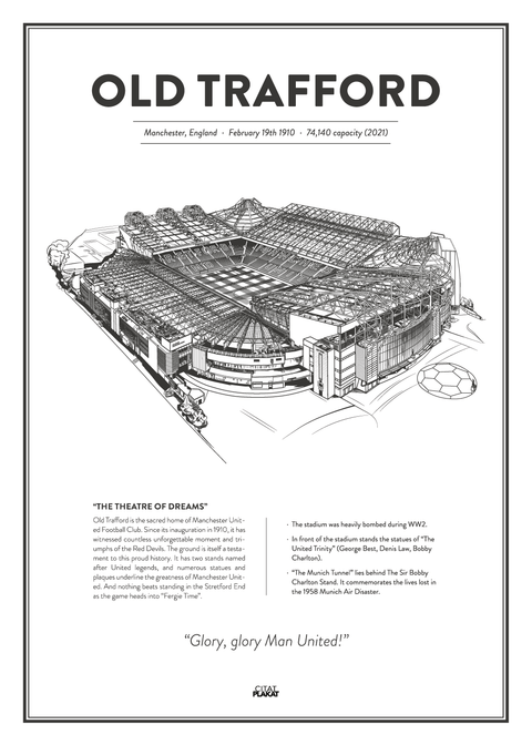 Old Trafford - Manchester United arena - stadionplakat