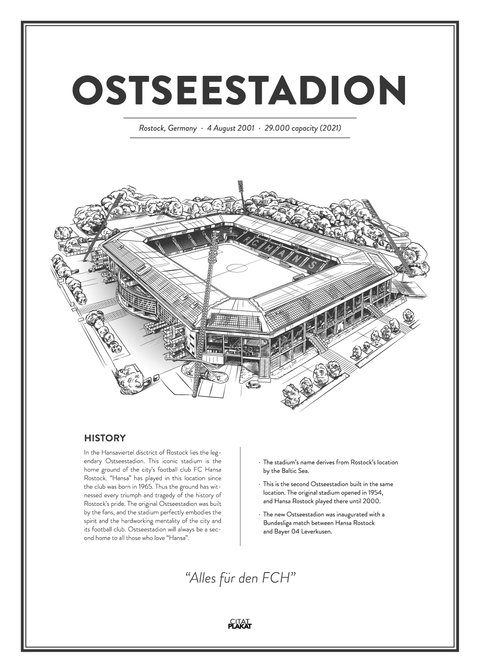 Ostseestadion - FC Hansa Rostock arena - stadionplakat