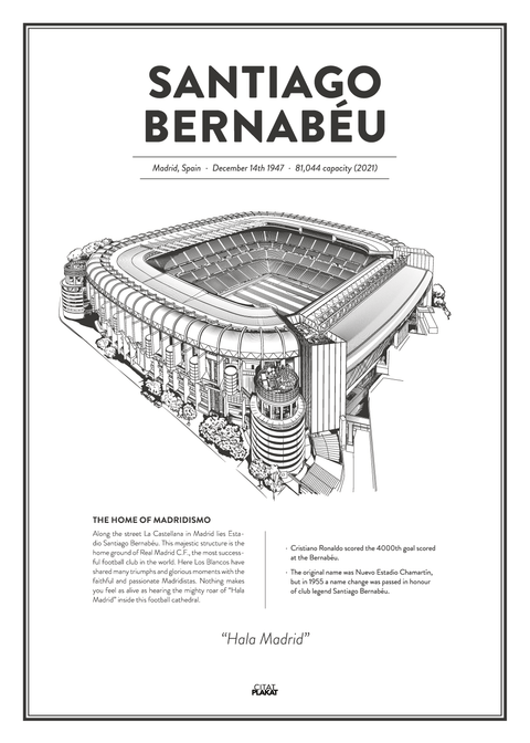 Santiago Bernabeu - Real Madrid arena - stadionplakat