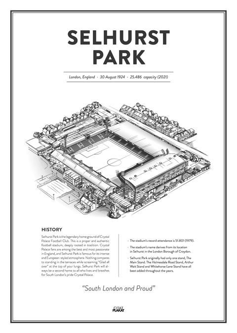 Selhurst Park - Crystal Palace arena - stadionplakat