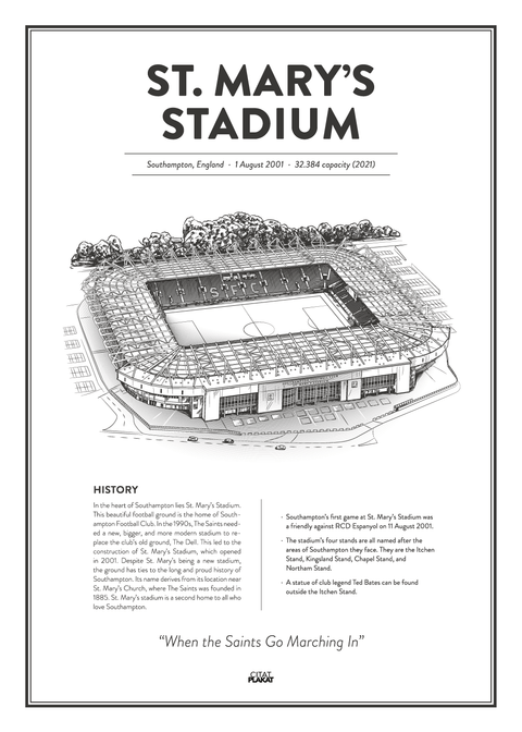 St. Mary's Stadium - Southampton FC arena - stadionplakat