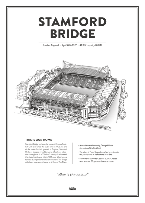 Stamford Bridge - Chelsea FC arena- stadionplakat