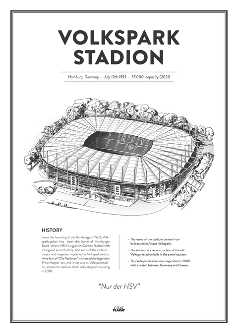 Volksparkstadion - Hamburger SV arena- stadionplakat