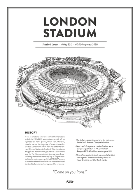 London Stadium - West Ham United arena - stadionplakat