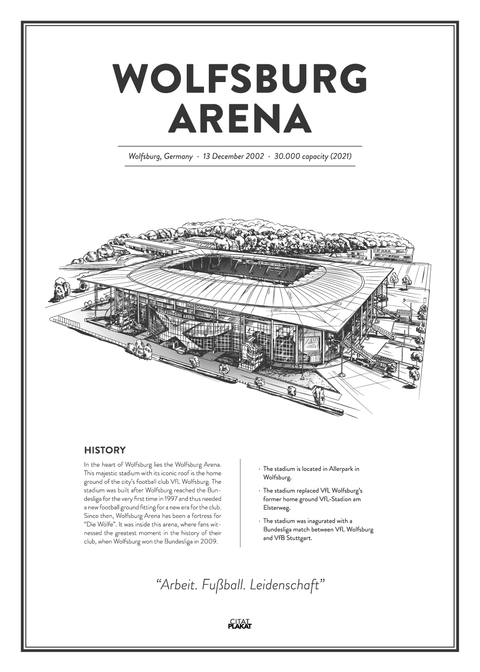 Wolfsburg Arena - VfL Wolfsburg stadion - stadionplakat