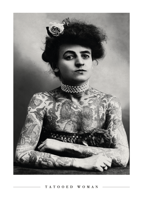 Tattooed woman - Plakat