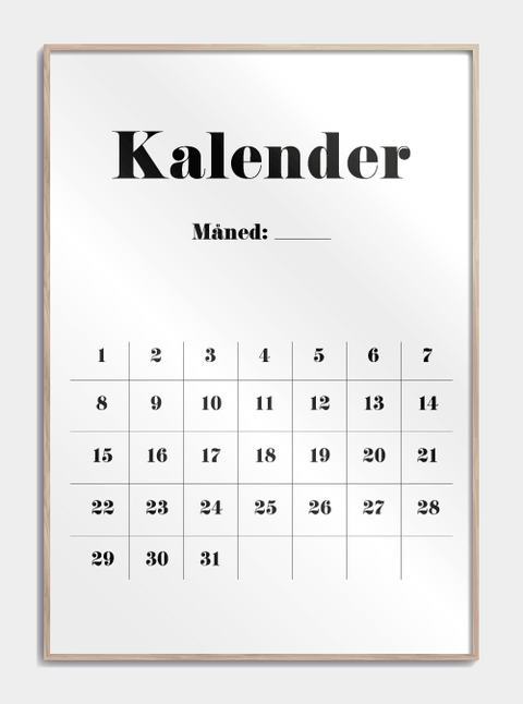 Kalender plakat