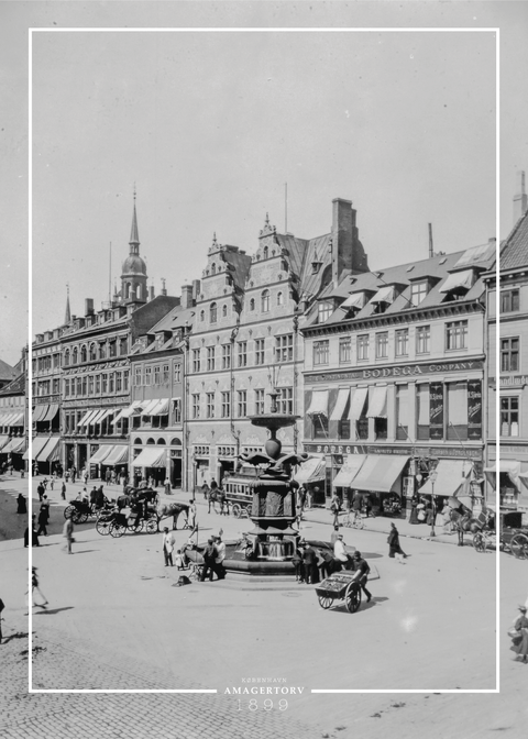 Amagertorv med Storkespringvandet - Gamle billeder af København plakat