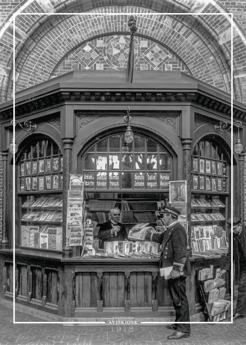 Kiosk på Hovedbanegården - Gamle billeder af København plakat