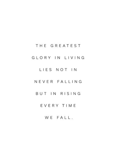 "The greatest glory in living..." - Nelson Mandela citatplakat