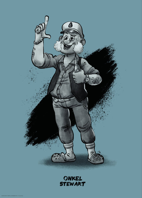 Ternet Ninja - Onkel Steward - Blå Plakat