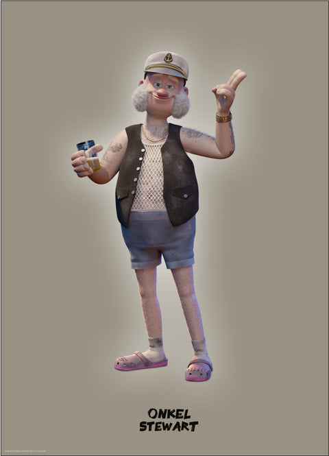 Ternet Ninja - Onkel Stewart 2 - Grå Plakat