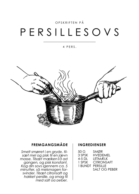 Persillesovs opskrift - Sovse guide plakat