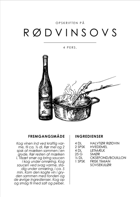 Rødvinsovs opskrift - Sovse guide plakat