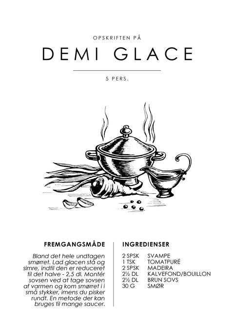 Demi glace opskrift - Sovse guide plakat