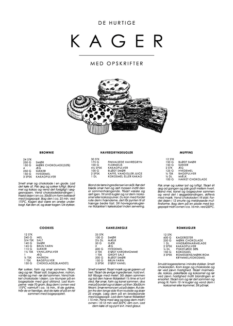 De hurtige kager guide plakat - De klassiske opskrifter