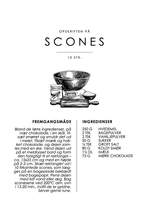 Scones opskrift - Kage guide plakat