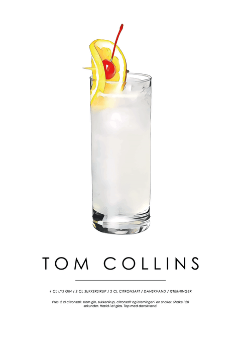 Tom Collins - Cocktail plakat