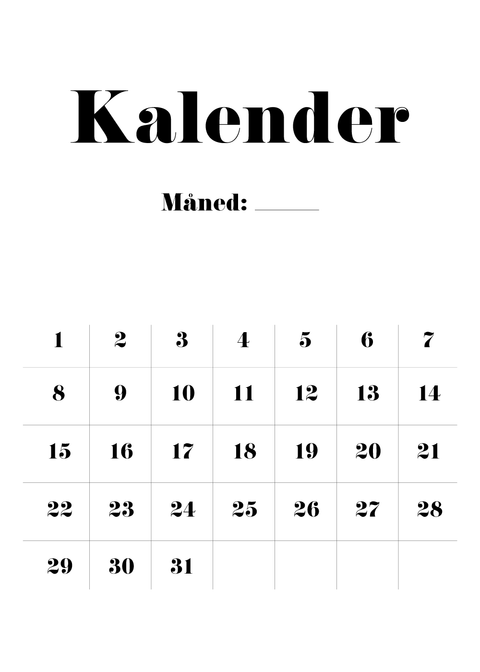 Kalender plakat